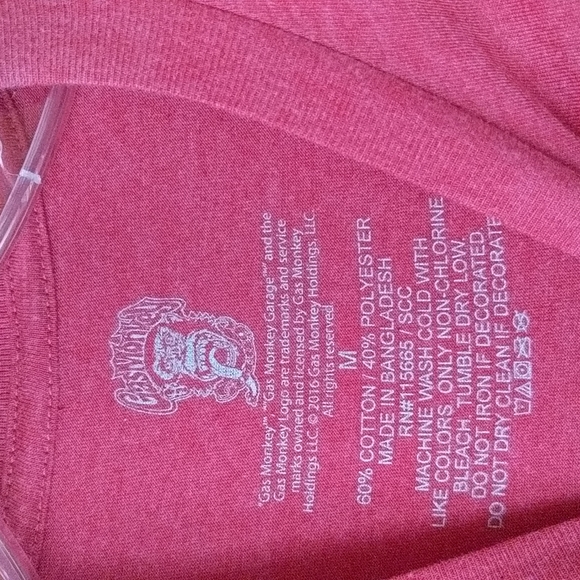 Gas Monkey: red/pink, short sleeve, graphic t-shirt. - Picture 3 of 3